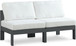 Nizuc - Outdoor Patio 2 Seat Armless Modular Sofa With Gray Frame