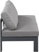 Nizuc - Outdoor Patio 2 Seat Armless Modular Sofa With Gray Frame