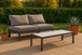 Nizuc - Outdoor Patio 2 Seat Armless Modular Sofa With Gray Frame