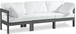 Nizuc - Outdoor Patio 3 Seat Modular Sofa With Gray Frame