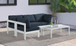 Nizuc - Outdoor Patio 4 Piece Modular Sectional With White Frame
