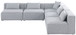 Cube - Linen 5 Piece Modular Corner Armless Sectional