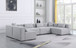 Cube - Linen 6 Piece Modular Armless Sectional
