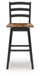 Wildenauer - Tall Swivel Barstool (Set of 2) - Brown / Black