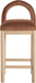 Conrad - Velvet Counter Stool With Natural Legs