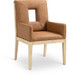Gwendolyn - Faux Leather Dining Arm Chair With Natural Frame