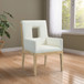 Gwendolyn - Faux Leather Dining Arm Chair With Natural Frame