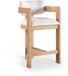 Sacha - Linen Stool With Natural Base