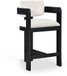 Sacha - Velvet Stool With Black Base