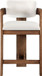 Sacha - Velvet Stool With Brown Base