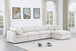 Indulge - Linen 5 Piece Modular Sectional With Chaise - White