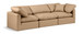Indulge - Faux Leather 3 Piece Modular Sofa - Tan