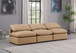 Indulge - Faux Leather 3 Piece Modular Armless Sofa - Tan