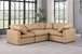 Indulge - Faux Leather 4 Piece Modular Corner Sectional - Tan