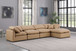 Indulge - Faux Leather 5 Piece Modular Sectional With Chaise - Tan