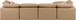 Indulge - Faux Leather 5 Piece Modular Sectional With Chaise - Tan