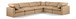 Indulge - Faux Leather 6 Piece Modular Corner Sectional - Tan