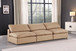 Comfy - Faux Leather Modular Armless Sofa 3 Pieces - Tan