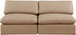 Comfy - Faux Leather Modular Armless Sofa 2 Pieces - Light Brown