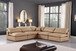 Comfy - 5 Piece Faux Leather Modular Corner Armless Sectional - Tan
