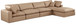 Comfy - 5 Piece Faux Leather Modular Sectional With Chaise - Tan