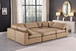 Comfy - 6 Piece Faux Leather Sectional - Tan
