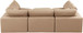 Comfy - 6 Piece Faux Leather Sectional - Tan