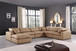 Comfy - 7 Piece Faux Leather Modular Sectional With Chaise - Tan