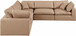 Comfy - 5 Piece Faux Leather Modular Corner Sectional - Tan