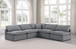 Indulge - Velvet 5 Piece Modular Corner Armless Sectional