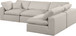 Comfy - 4 Piece Linen Fabric Modular Armless Sectional