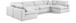 Comfy - 6 Piece Linen Modular Armless Sectional