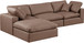 Comfy - 4 Piece Faux Leather Modular Sectional With Chaise