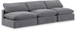 Comfy - Velvet Modular Armless Sofa 3 Seats