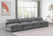 Comfy - Velvet Modular Armless Sofa 4 Seats