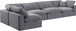 Comfy - 5 Piece Velvet Modular Sectional