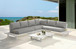 Maldives - 4 Piece Water Resistant Outdoor Patio Modular Sectional With White Base