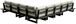 Maldives - 6 Piece Water Resistant Outdoor Patio Modular Sectional With Gray Base