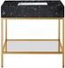 Marmo - Engineered Marble Bathroom Vanity With Gold Base
