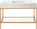 Marmo - Engineered Marble Bathroom Vanity With Gold Base