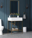 Marmo - Engineered Marble Bathroom Vanity With Gold Base