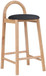 Calvin - Faux Leather Stool - Light Brown Legs