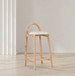 Calvin - Faux Leather Stool - Light Brown Legs