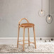 Calvin - Faux Leather Stool - Light Brown Legs