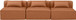 Cube - Modular 3 Piece Armless Sofa - Cognac
