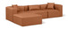 Cube - 4 Piece Modular Sectional With Chaise - Cognac