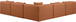 Cube - 5 Piece Modular Corner Armless Sectional - Cognac