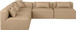 Cube - 5 Piece Modular Corner Armless Sectional - Tan