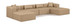 Cube - 6 Piece Modular Double Chaise Sectional - Tan