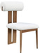 Dario - Boucle Dining Chair With Brown Frame (Set of 2) - Cream
